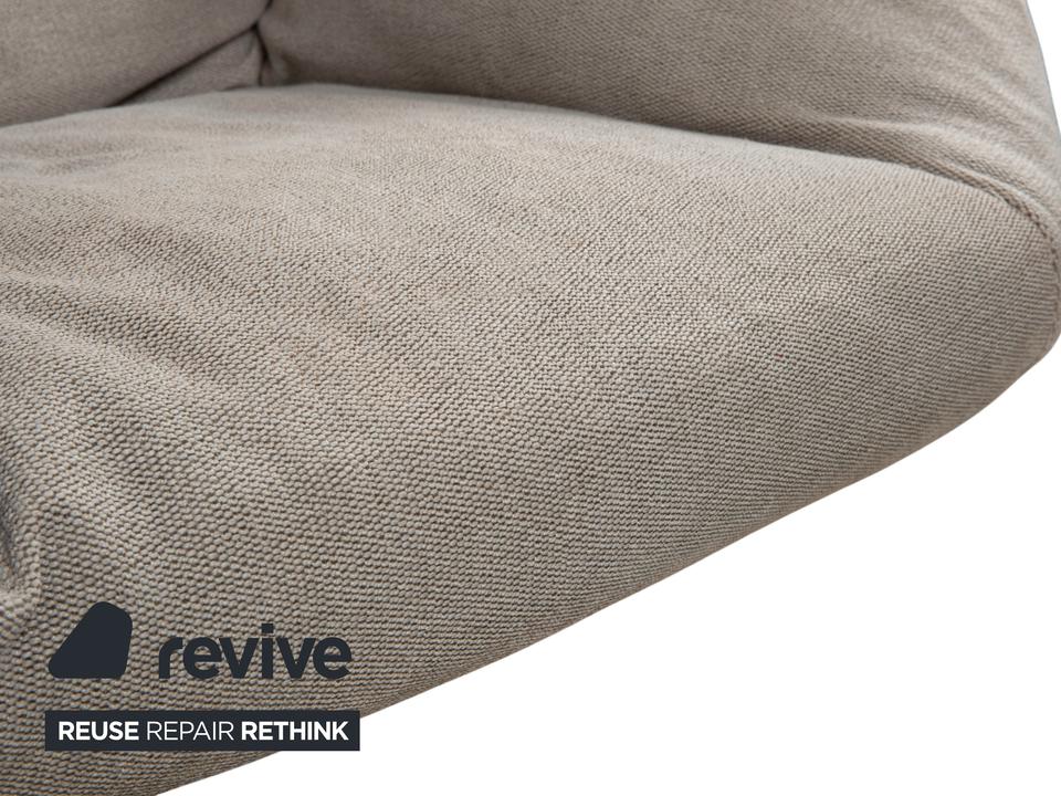 COR Cordia Lounge Sessel inkl. Hocker Leder Braun Stoff Beige – Bild 7