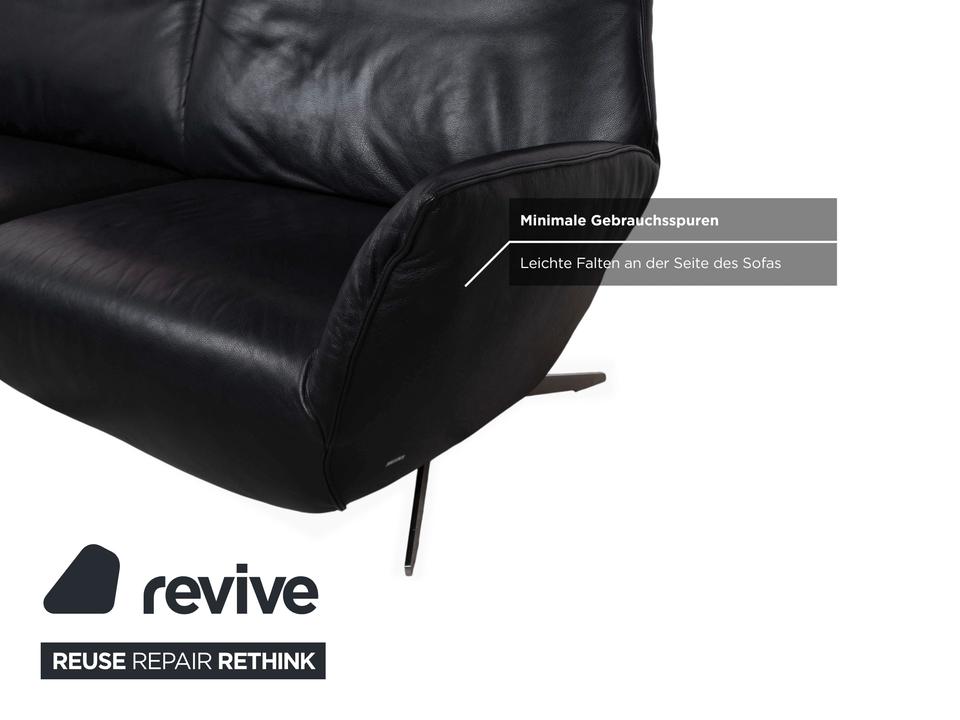 Koinor Evita Leder Zweisitzer Schwarz elektrische Funktion Sofa – Bild 9
