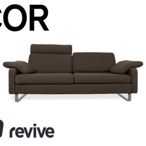 COR Conseta Zweisitzer Stoff Sofa Schlamm Braun bodenfrei mit