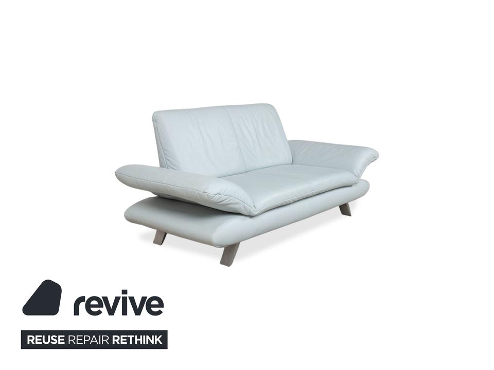 Koinor Rossini Leder Zweisitzer Blau Grau manuelle Funktion Sofa – Bild 3