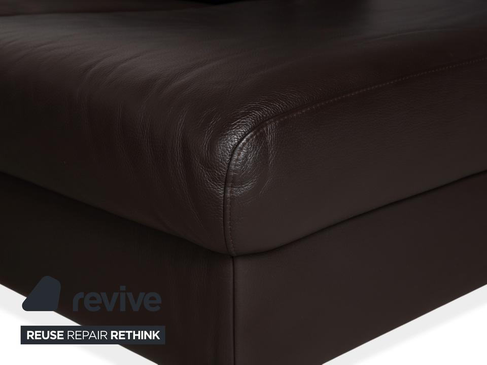 Ewald Schillig Leder Sofa Dunkelbraun Sofa Couch – Bild 3