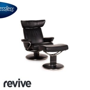 Stressless Jazz Leder Sessel Schwarz Größe M inkl. Hocker ✨
