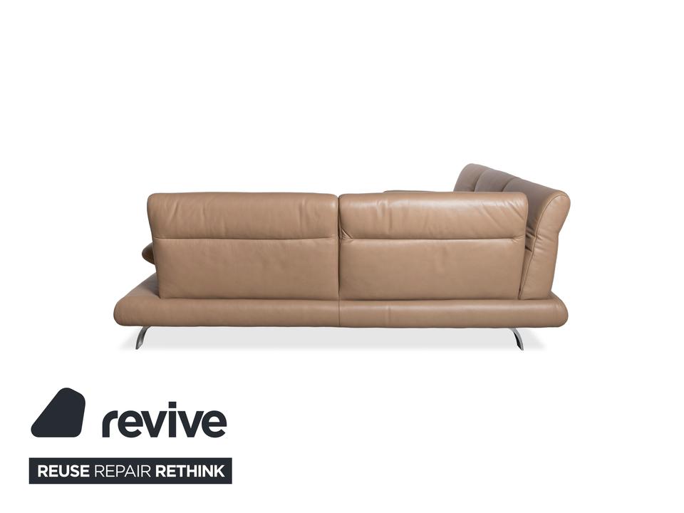 Contur Rodrigo Leder Ecksofa Hellbraun Creme Mokka manuelle – Bild 13