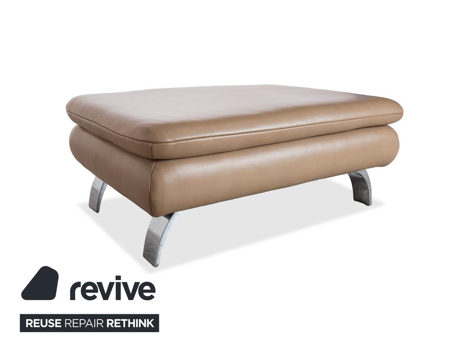 Contur Rodrigo Leder Ecksofa + Hocker Hellbraun Creme Mokka – Bild 12