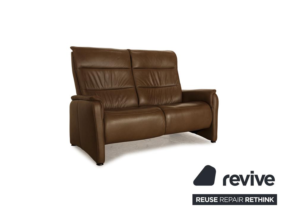 Hukla Leder Zweisitzer Braun – Bild 7