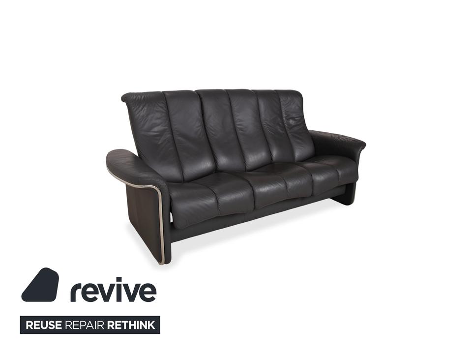 Stressless Soul Leder Dreisitzer Zweisitzer Dunkelgrau Anthrazit – Bild 8