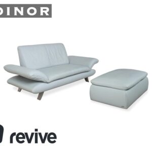 Koinor Rossini Leder Zweisitzer Hocker Blau Grau manuelle