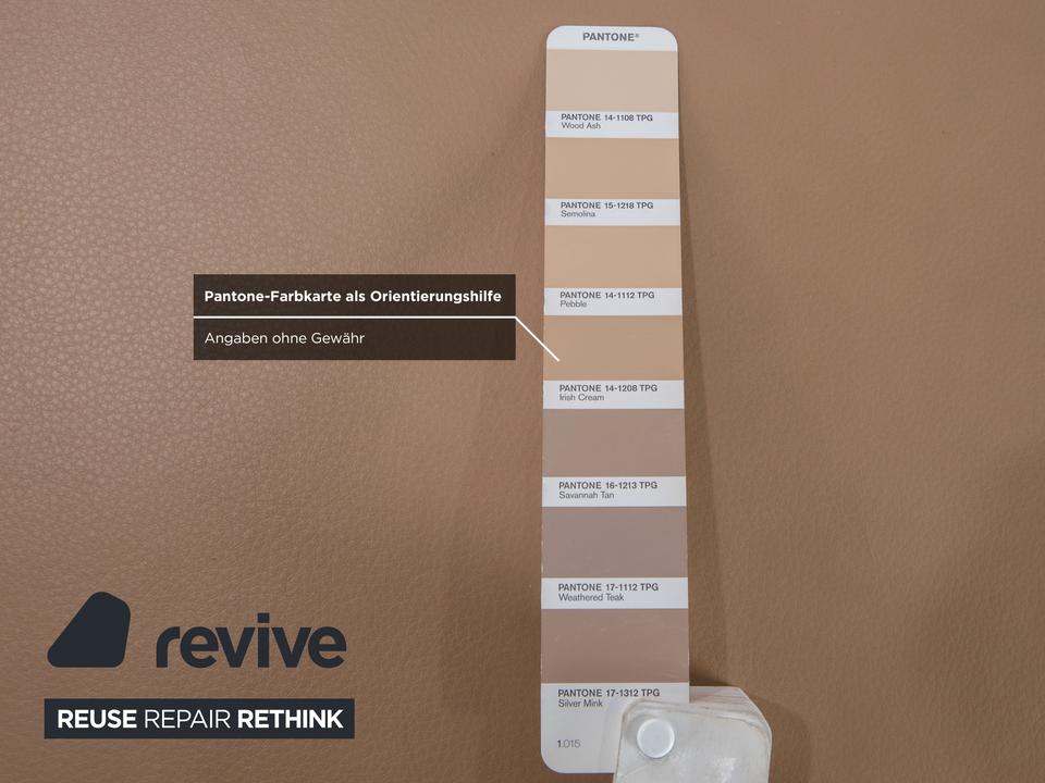 Contur Rodrigo Leder Hocker Hellbraun Creme Mokka – Bild 5