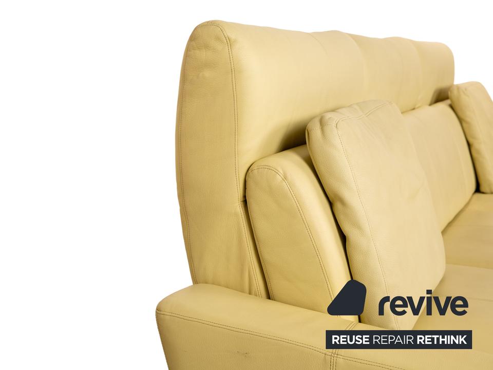 Laauser Leder Dreisitzer Grün Grüngelb Sofa Couch manuelle – Bild 9