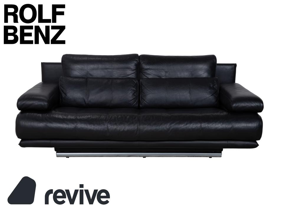 Rolf Benz 6500 Leder Zweisitzer Schwarz Sofa Couch manuelle