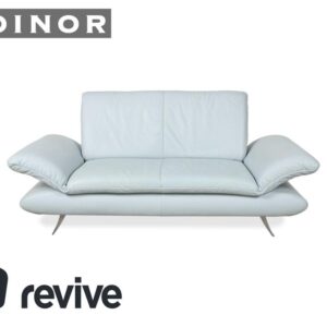 Koinor Rossini Leder Zweisitzer Blau Grau manuelle Funktion Sofa