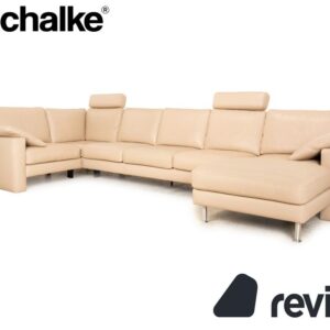 Machalke System Plus Leder Ecksofa Beige Recamiere Rechts Sofa