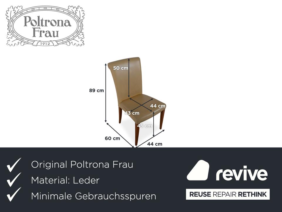 8er Garnitur Poltrona Frau Vittoria Leder Holz Gelb – Bild 2