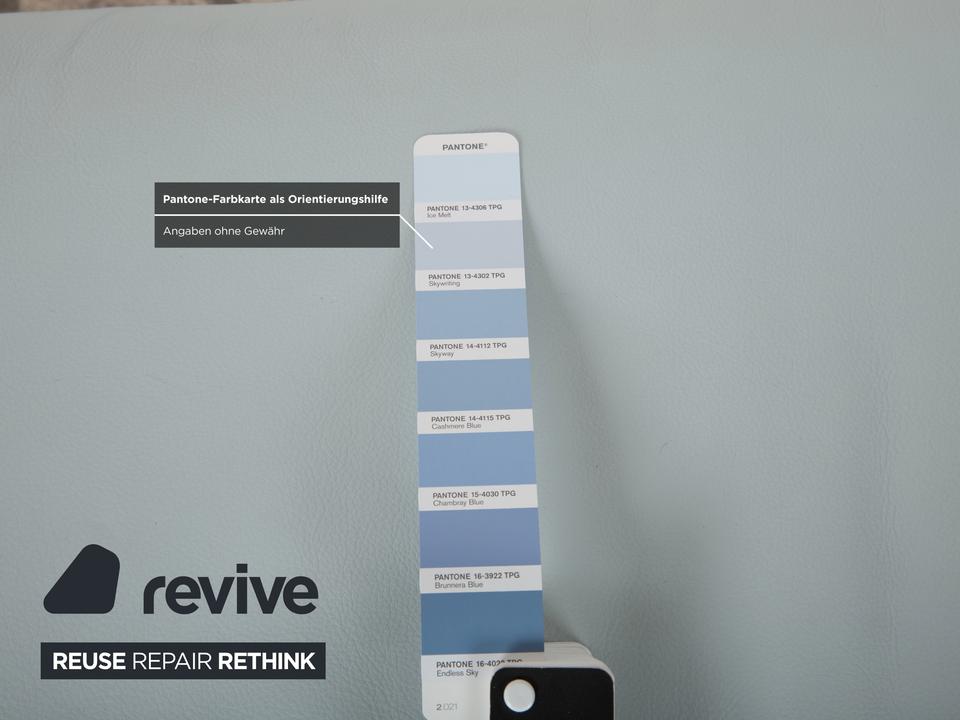 Koinor Rossini Leder Zweisitzer Hocker Blau Grau manuelle – Bild 16