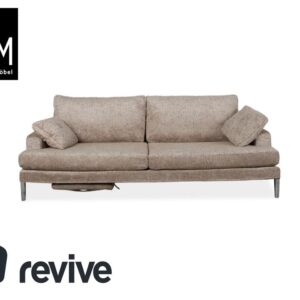 FSM Clarus Stoff Dreisitzer Grau Beige Meliert Sofa Couch ✨