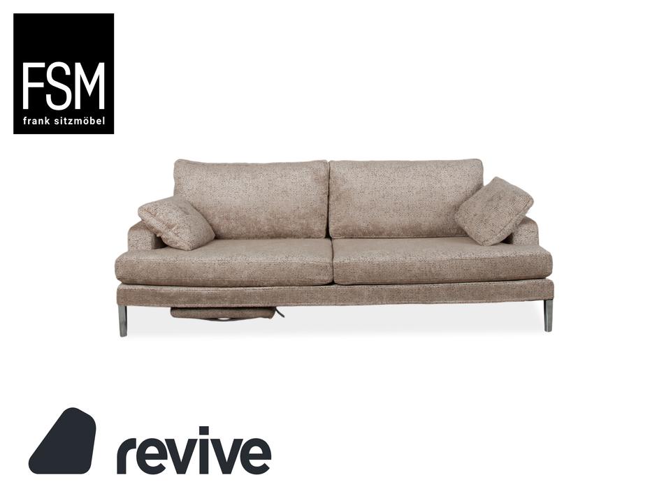 FSM Clarus Stoff Dreisitzer Grau Beige Meliert Sofa Couch ✨