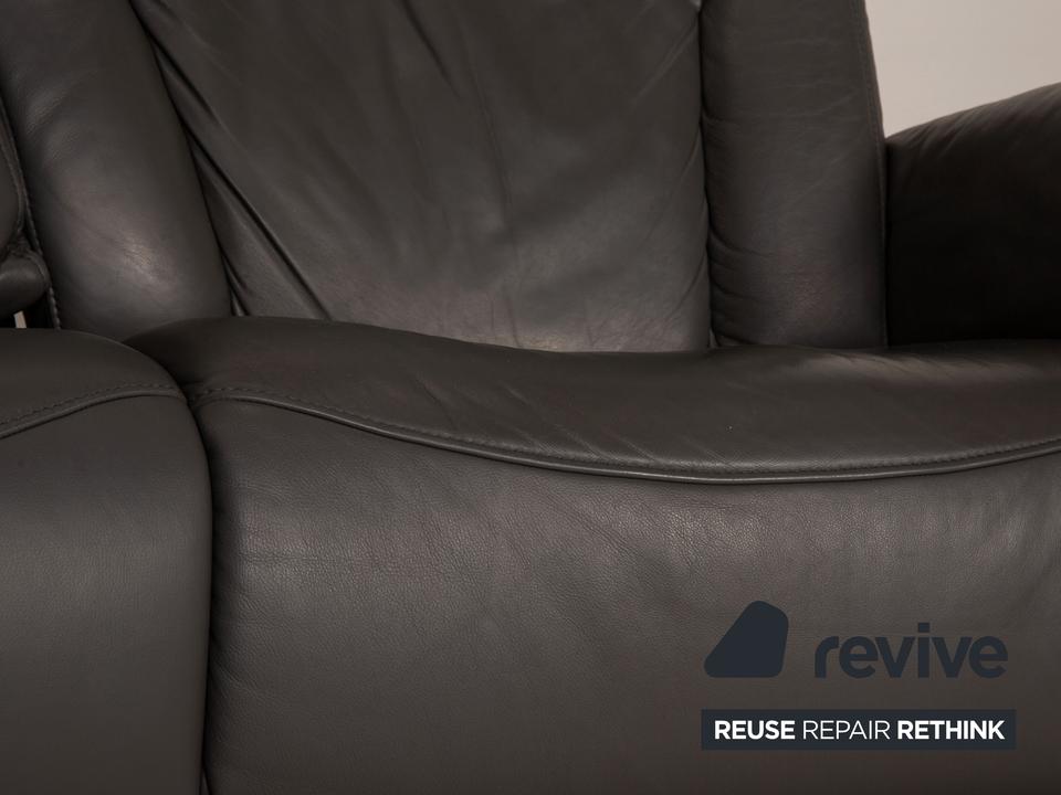 Himolla Cumuly Leder Sofa Grau Dreisitzer Couch – Bild 3