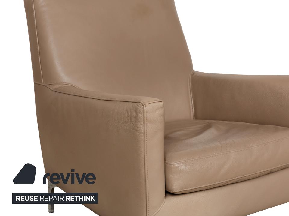 Saba Italia Leder Sessel Braun Hellbraun Beige – Bild 4