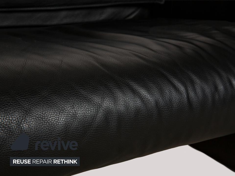 Rolf Benz 6800 Leder Dreisitzer Schwarz manuelle Funktion Sofa ✨ – Bild 5