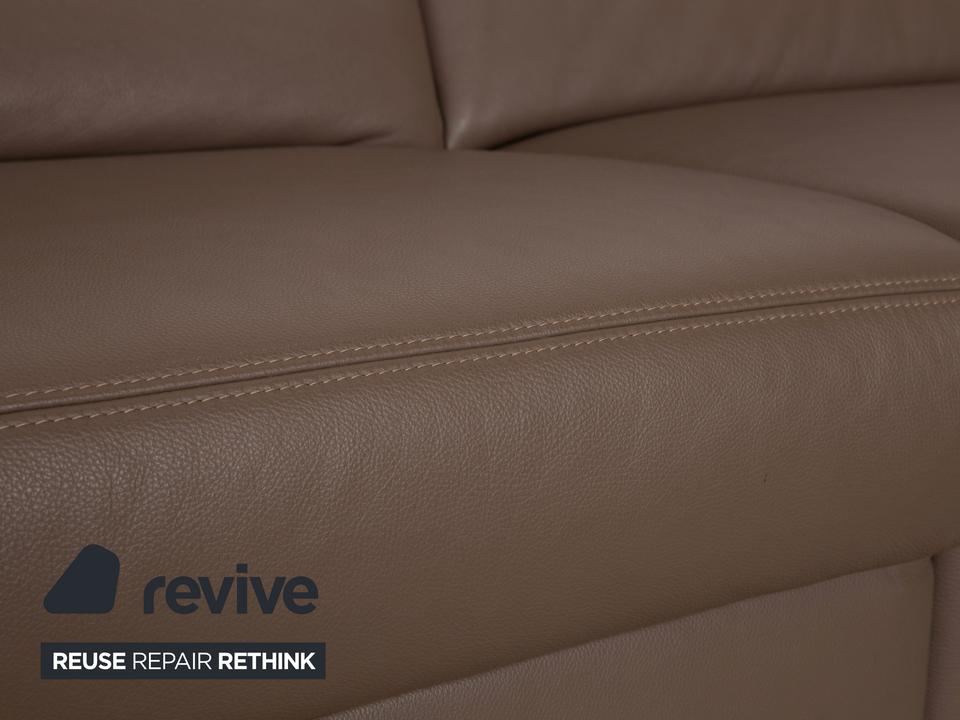 Polinova Leder Ecksofa Grau Braun Grau Taupe Couch elektrische – Bild 6