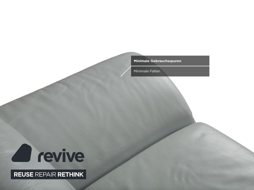 Koinor Rossini Leder Zweisitzer Blau Eisblau manuelle Funktion – Bild 9