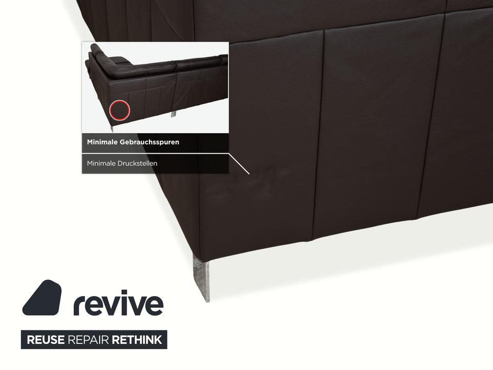 Ewald Schillig Leder Sofa Dunkelbraun Sofa Couch – Bild 7