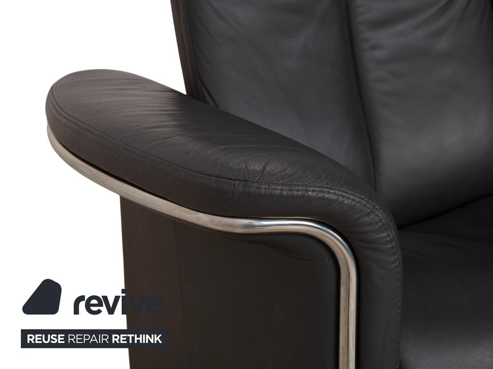 Stressless Soul Leder Dreisitzer Zweisitzer Dunkelgrau Anthrazit – Bild 12