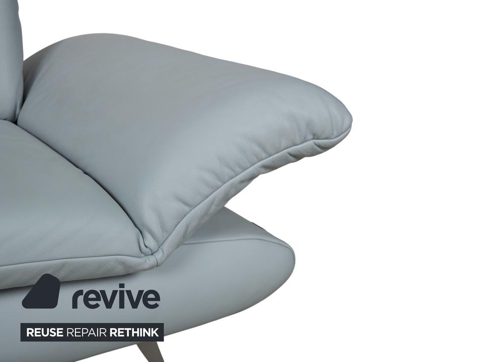 Koinor Rossini Leder Zweisitzer Hocker Blau Grau manuelle – Bild 11