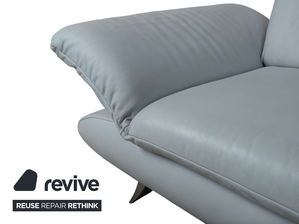 Koinor Rossini Leder Zweisitzer Blau Grau manuelle Funktion Sofa – Bild 10