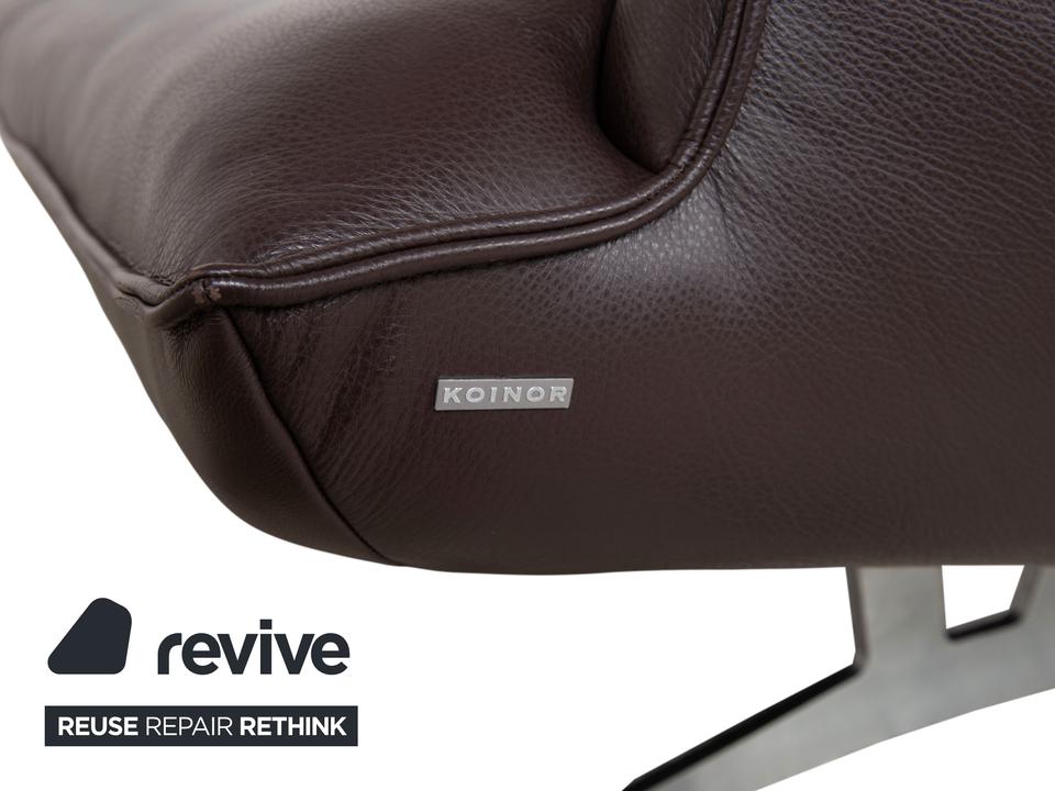 Koinor Fenja Zweisitzer Leder Sofa Braun Couch manuelle Funktion – Bild 11