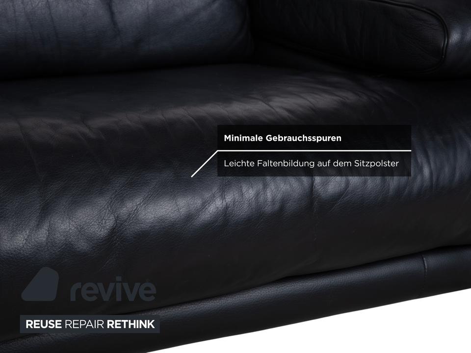 Rolf Benz 6500 Leder Zweisitzer Schwarz Sofa Couch manuelle – Bild 8