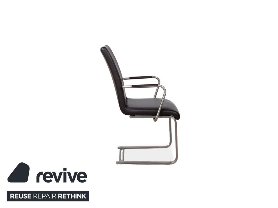 4er Garnitur Venjakob Leder Stuhl Braun – Bild 15