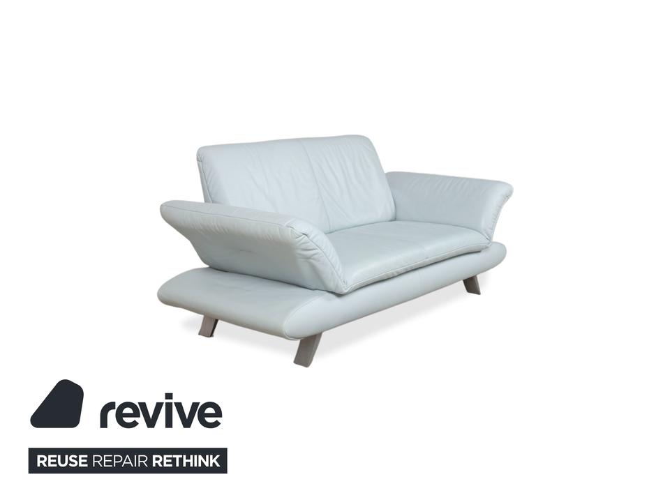 Koinor Rossini Leder Zweisitzer Hocker Blau Grau manuelle – Bild 7