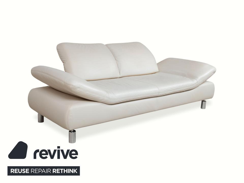 Koinor Rivoli Leder Zweisitzer Creme Weiß Grau Greige manuelle – Bild 4