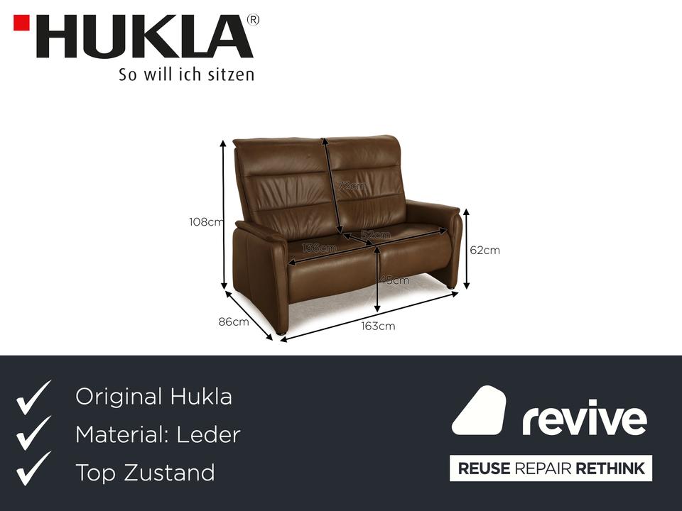 Hukla Leder Zweisitzer Braun – Bild 2