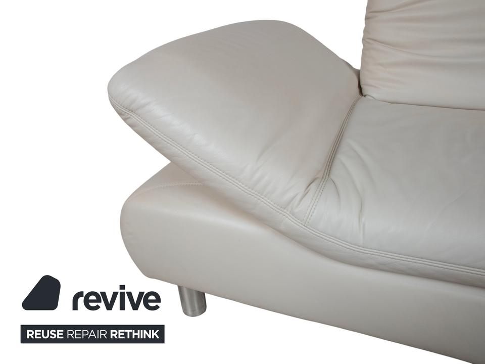 Koinor Rivoli Leder Zweisitzer Creme Weiß Grau Greige manuelle – Bild 8