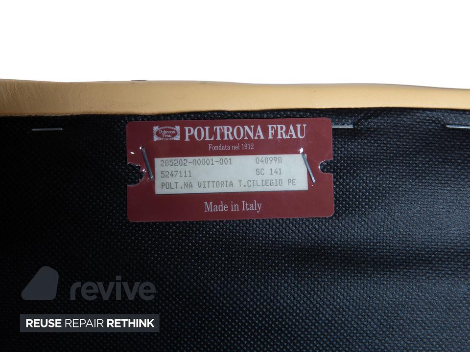 8er Garnitur Poltrona Frau Vittoria Leder Holz Gelb – Bild 7