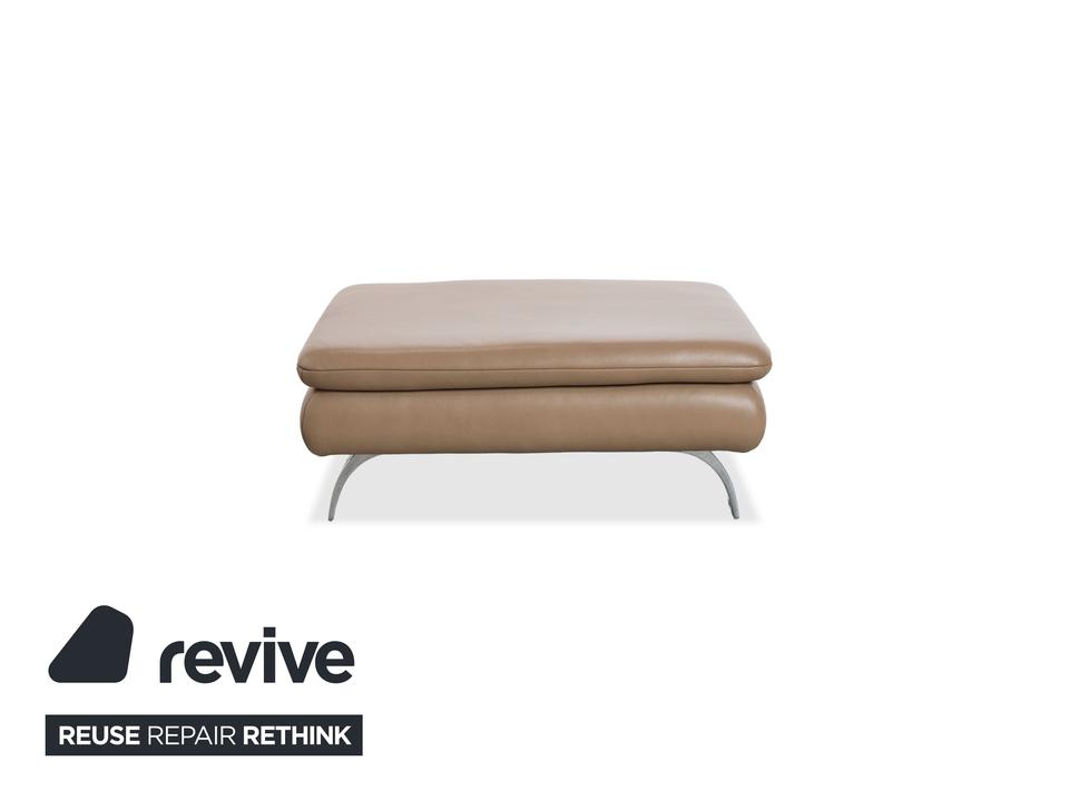 Contur Rodrigo Leder Hocker Hellbraun Creme Mokka – Bild 7