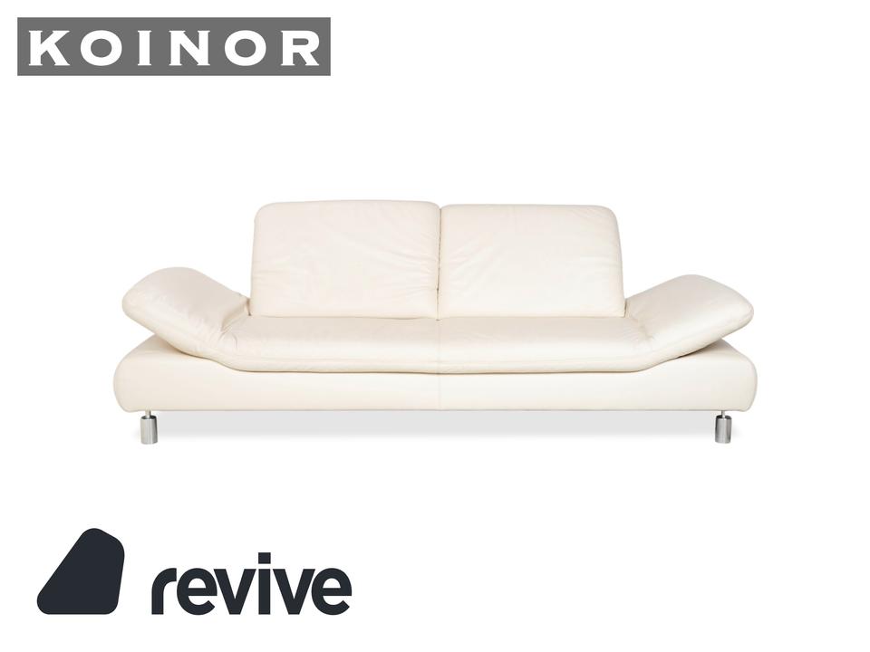 Koinor Rivoli Leder Dreisitzer Creme Weiß manuelle Funktion Sofa