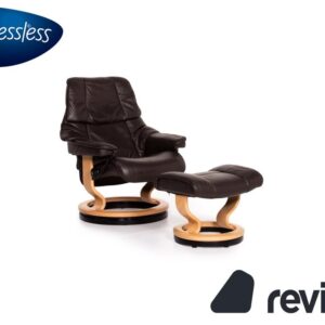 Stressless Reno Leder Sessel Braun Größe M inkl. Hocker ✨