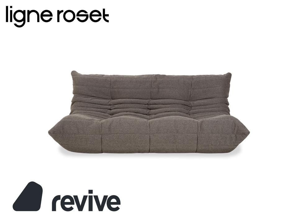 Ligne Roset Togo Stoff Grau Dreisitzer Neubezug ✨