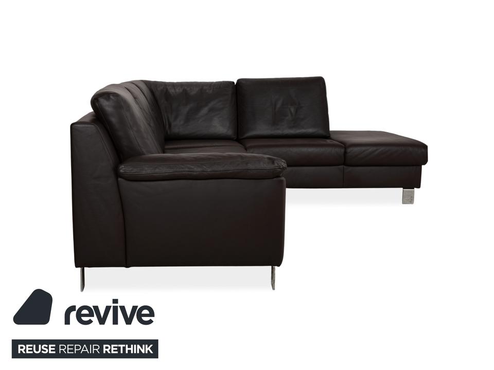 Ewald Schillig Leder Sofa Dunkelbraun Sofa Couch – Bild 10