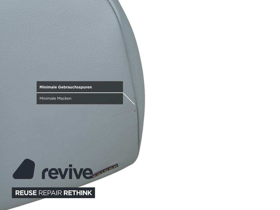 Koinor Rossini Leder Zweisitzer Hocker Blau Grau manuelle – Bild 14