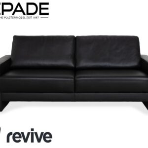 Gepade Systema Zweisitzer Leder Sofa Schwarz Couch