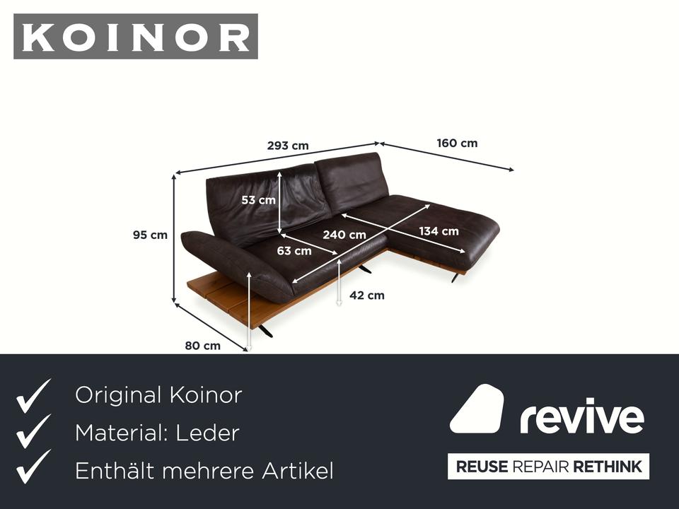 Koinor Marylin Leder Ecksofa Hocker Schoko Braun manuelle – Bild 2