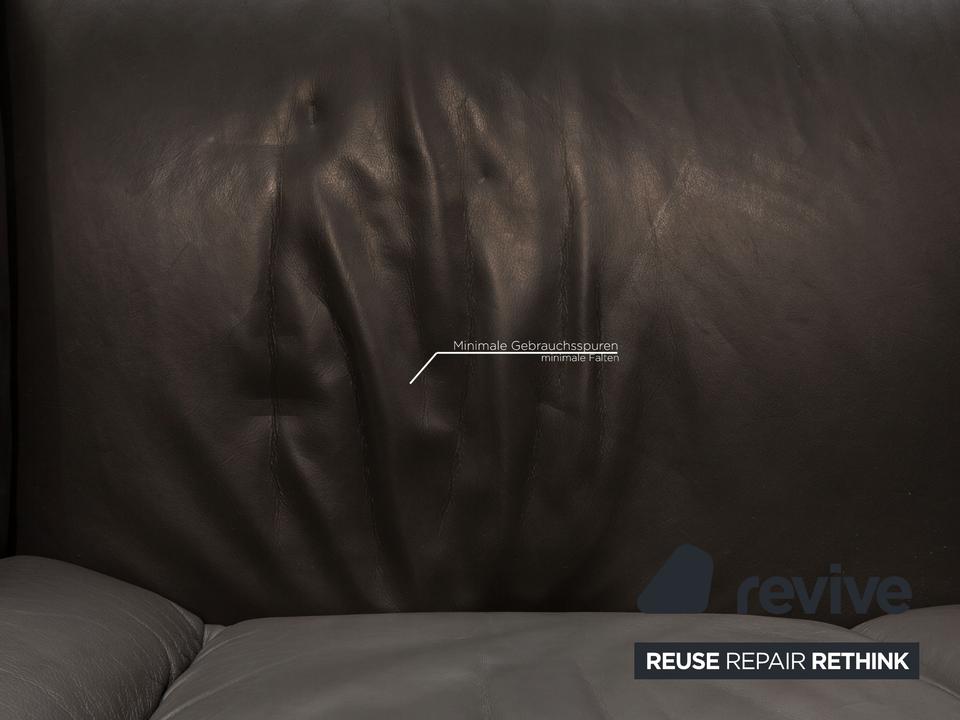 Himolla Cumuly Leder Sofa Grau Dreisitzer Couch – Bild 4