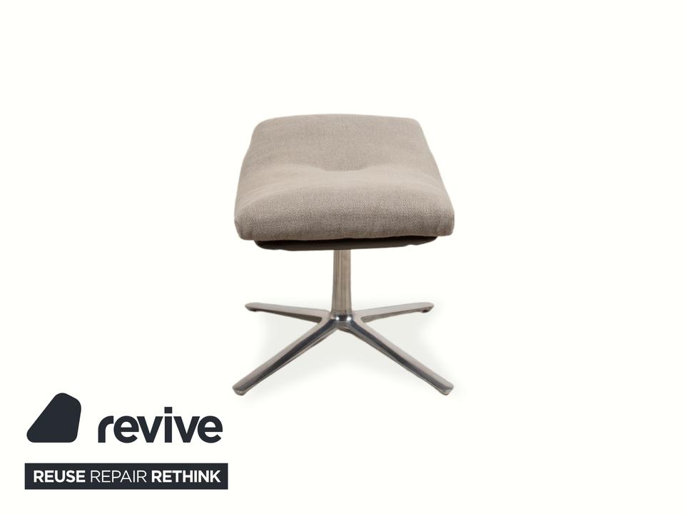 COR Cordia Lounge Sessel inkl. Hocker Leder Braun Stoff Beige – Bild 17