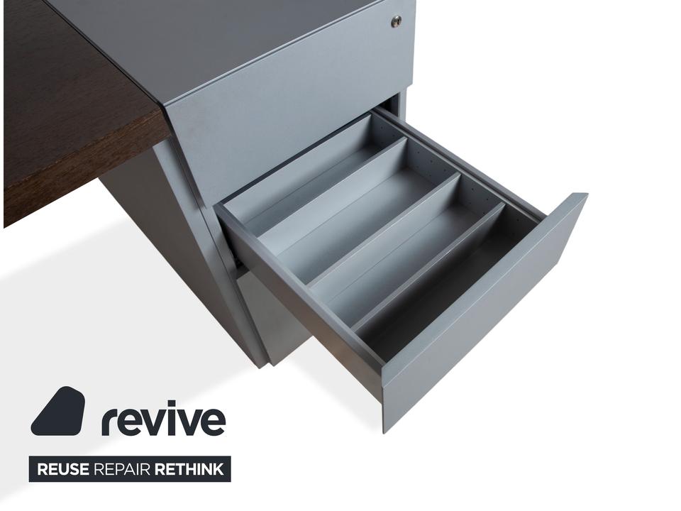 Walter Knoll Icon Holz Braun Grau Schreibtisch Schublade – Bild 3