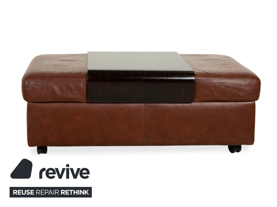 Stressless Arion Leder Holz Hocker Braun Rollen – Bild 12