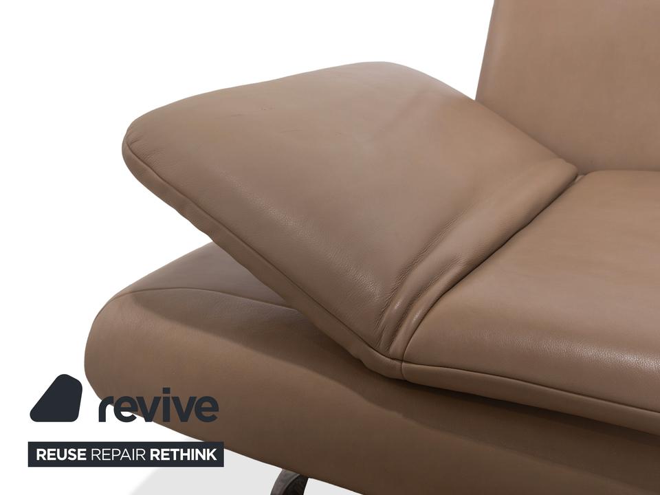 Contur Rodrigo Leder Ecksofa Hellbraun Creme Mokka manuelle – Bild 7